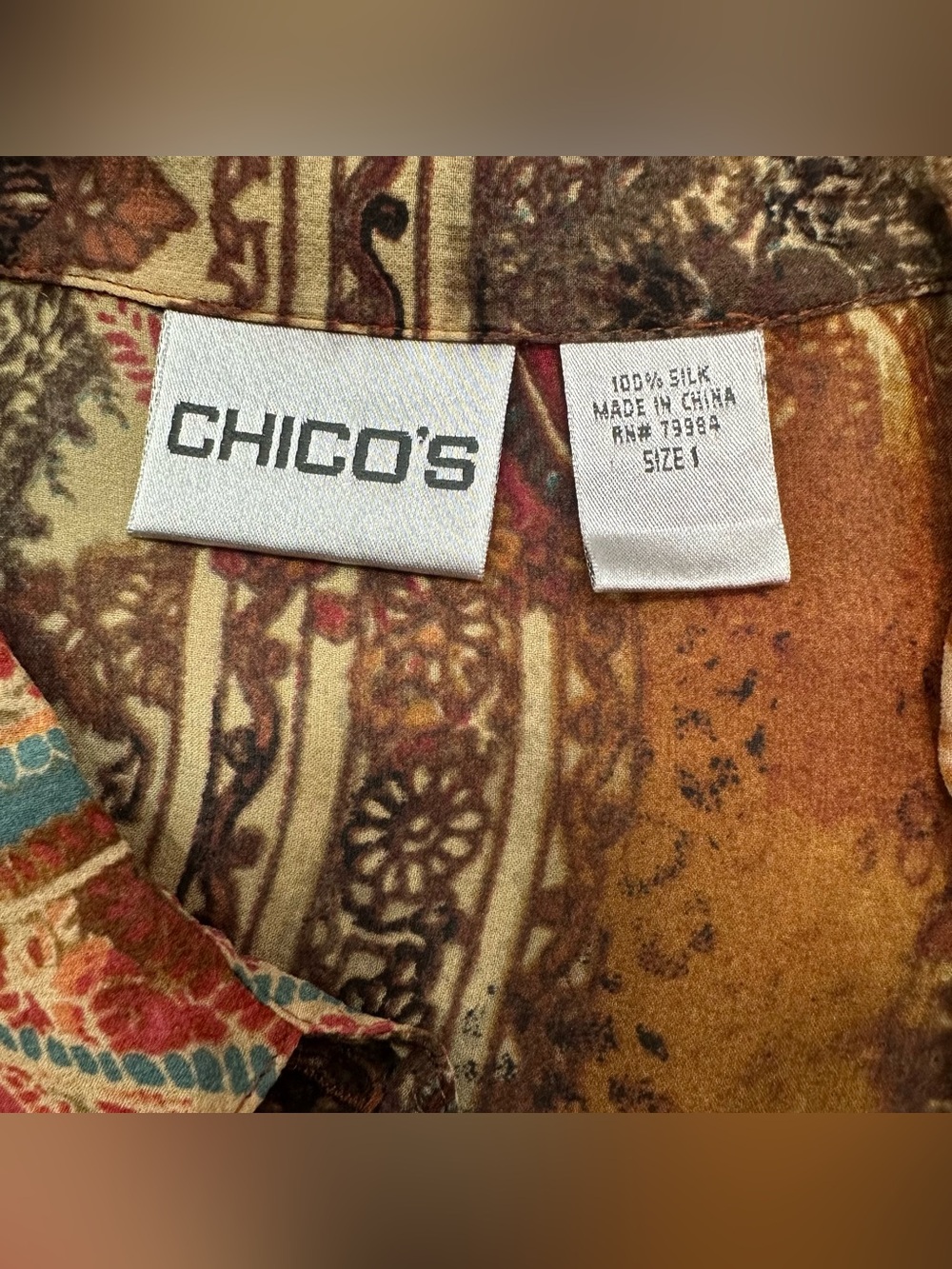 Chico's Multicolor Paisley Button-Front Shirt - Picture 6 of 9
